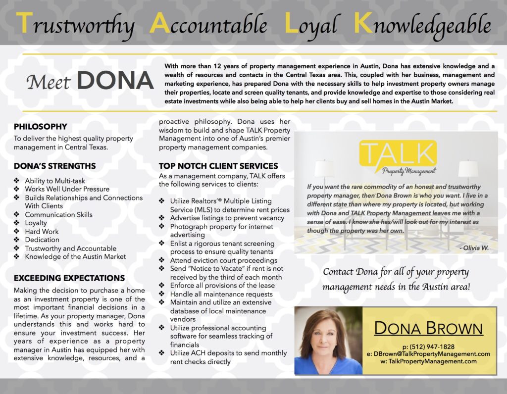 Professional Portfolio Property Management - Dona Brown